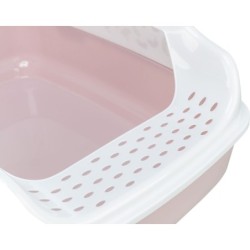 Delio, kuweta, dla kota, z ramką, liliowa/biała, 38 × 20 × 50 cm, z nadrukiem