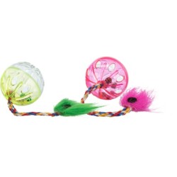 PIŁKA GRZECHOCZĄCA Z PIÓRKIEM 2szt.