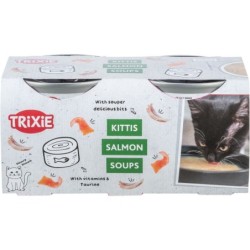 Kittis Salmon Soup, przysmak zupa, dla kota, kurczak i łosoś, 4 × 80 g, 4 szt/opak
