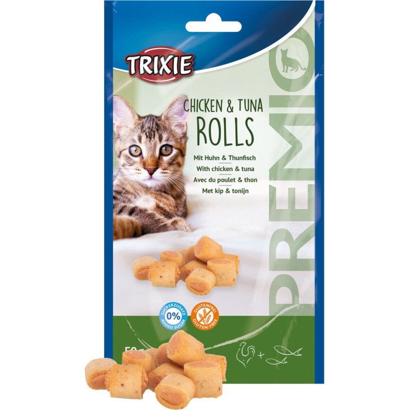 PREMIO Chicken & Tuna Roll, przysmak dla kota, kurczak i tuńczyk, 50 g