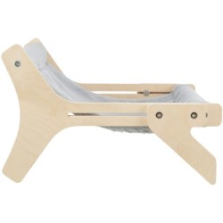 Hamak, dla kota, drewno/plusz, 47 x 24 x 38 cm, wolnostojący lub do zawieszenia