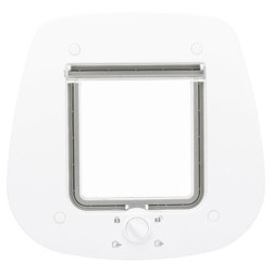 Drzwiczki dla kota 4-Way, do drzwi szklanych, 27 × 26 cm, białe