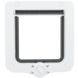 Drzwiczki dla kota 4-Way, z tunelem, 20 × 22 cm, białe