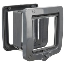 Drzwiczki dla kota 4-Way, z tunelem, 20 × 22 cm, szare