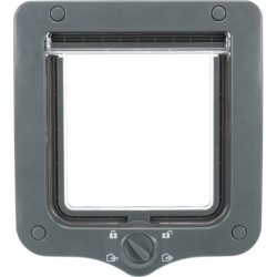 Drzwiczki dla kota 4-Way, z tunelem, 20 × 22 cm, szare