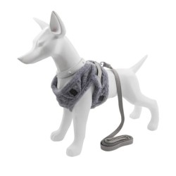 Zestaw, szelki+smycz, dla psa/kota, szary, poliester, rozmiar XXS, ocieplane