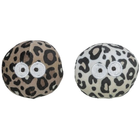 Piłki z oczami, zabawka, dla kota, plusz, 5,5 cm, z kocimiętką, 2szt