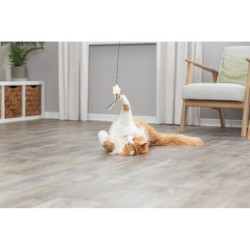 Wędka dla kota, z gwiazdką, plastik/plusz, 46 cm, z kocimiętką