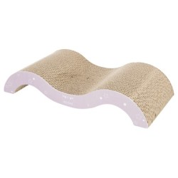 Drapak kartonowy Junior fala, 38 × 7 × 18 cm, liliowy/miętowy