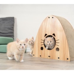 Drapak stojący, dla kota, MDF, jasnobrązowy, 48 x 48 x 28 cm