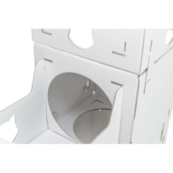 Casa Cara, domek, dla kota, biały, kartonowy, 93 x 72 x 30,5 cm, 6 elementów do dowolnego łączenia