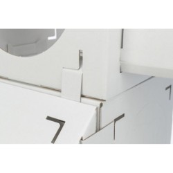 Finca Felice, domek, dla kota, biały, kartonowy, 125 x 62 x 62, 6 elementów do dowolnego łączenia