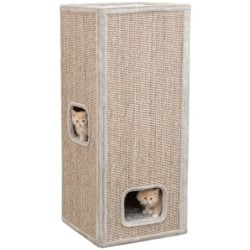 Juno, wieża dla kota, szara, 116 cm, trzypoziomowa