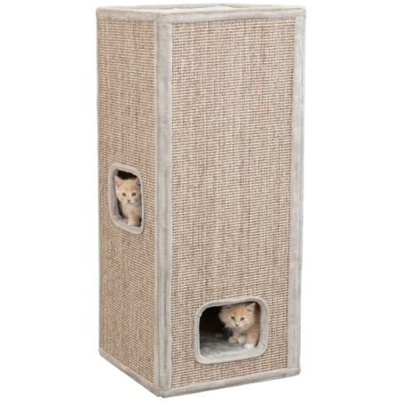 Juno, wieża dla kota, szara, 116 cm, trzypoziomowa