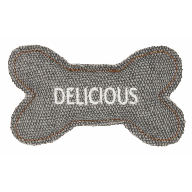 Barry King kość z mocnego materiału szara  10,5 x 6 cm