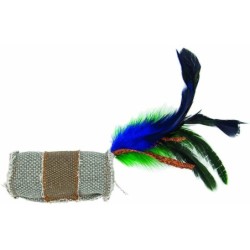 Barry King walec z piórkiem i sznurkiem z trawy z mocnego materiału szary/fioletowy 4 x 9,5cm