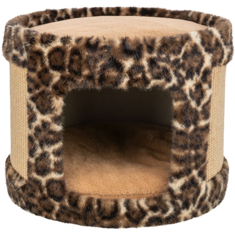 Leo, legowisko zamknięte z drapakiem, dla kota, brązowe, 38 x 30 cm