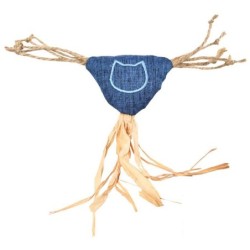 Zabawka dla kota, niebieska, ze sznurkami 14,5x5,5cm