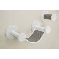 Zestaw ścienny, dla kota, biały/szary, plusz, 4 elementy