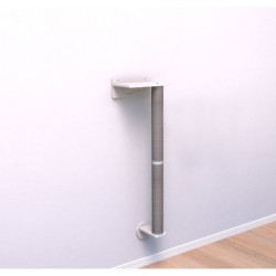 Zestaw ścienny 1, dla kota, biały/szary, 35×130x25 cm, słupek z uchwytami