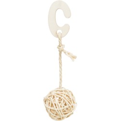 Kule rattanowe, dla ptaków, rattan, 24 cm, z dzwonkiem