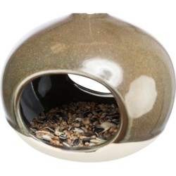 Miska na karmę, dla ptaków, ceramiczna, kolor leśny, 12x14x12 cm, zawieszana