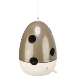 Podajnik na materiał gniazdowy, dla ptaków, ceramiczny, kolor leśny, 12 x 12 x 16 cm, zawieszany