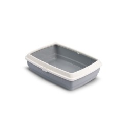 Kuweta otwarta HANDY z ramką dla kota, szara, 42x33x14cm