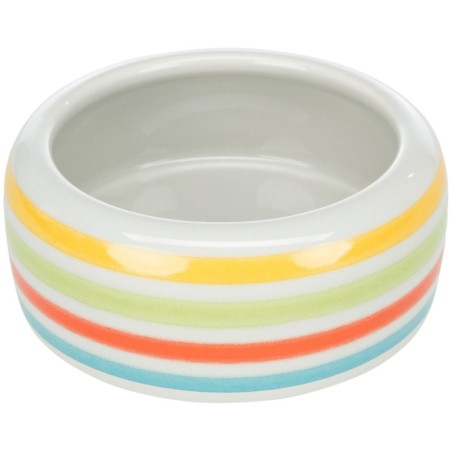 Miska ceramiczna dla świnki morskiej, zielona paski 200 ml/śr.11 cm