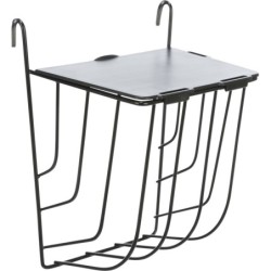 Paśnik wiszący, dla królika/gryzoni, czarny, metal/plastik, 13 × 18 × 12 cm, z pokrywką