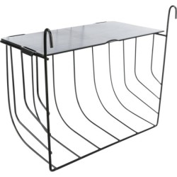 Paśnik wiszący, dla królika/gryzoni, czarny, metal/plastik, 25 × 18 × 12 cm, z pokrywką