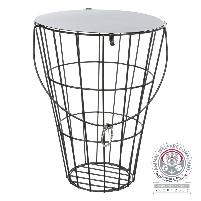 Podwieszany uchwyt na siano, metal,  21 cm, z pokrywką