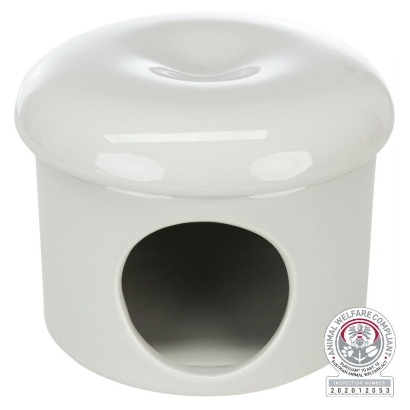 Domek dla myszy, szarobrązowy, ceramiczny,  o 16 × 12 cm