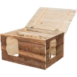 Domek Natural Living Hilke, z przegrodą na siano, 40 × 23 × 32 cm