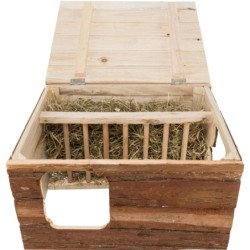 Domek Natural Living Hilke, z przegrodą na siano, 40 × 23 × 32 cm