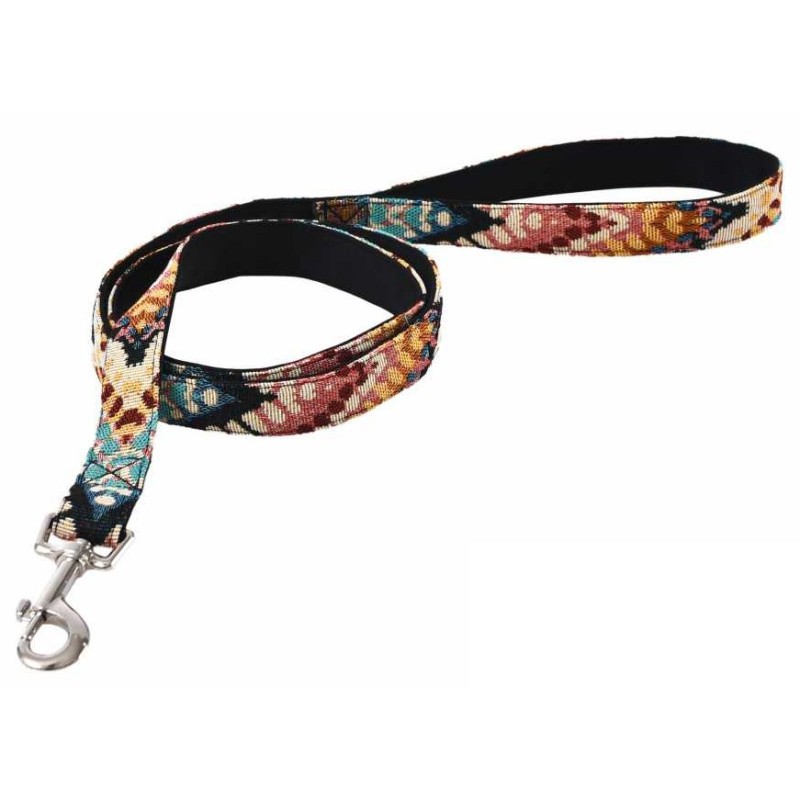 Smycz dla psa, z wytrzymałej tkaniny, wzór boho, 1,9x120cm