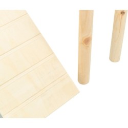 Platforma z rampą, dla myszy/chomików, drewno, 47 × 25 × 30 cm