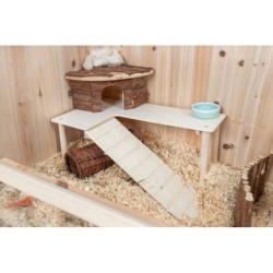 Platforma z rampą, dla myszy/chomików, drewno, 47 × 25 × 30 cm