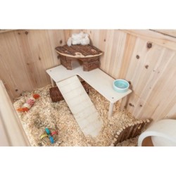 Platforma z rampą, dla myszy/chomików, drewno, 47 × 25 × 30 cm