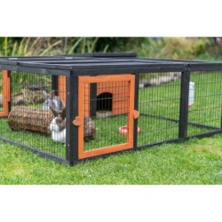 Wybieg zewnętrzny Natura, 150 × 53 × 150 cm, czarny/brązowy