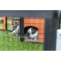 Wybieg zewnętrzny Natura, 150 × 53 × 150 cm, czarny/brązowy