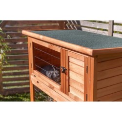 Natura, klatka dla małych zwierząt, z ogrodzeniem, brązowa, 116×97×63 cm