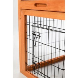 Natura, klatka dla małych zwierząt, z ogrodzeniem, brązowa, 116×97×63 cm