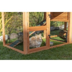 Natura, klatka z wybiegiem, dla małych zwierząt, brązowa, 199 × 146 × 93 cm, dwupiętrowa, 3 kartony