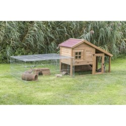 Klatka dla królików 'Natura' z ogrodzeniem, dwupiętrowa, 151x107x80 cm, 2 kartony