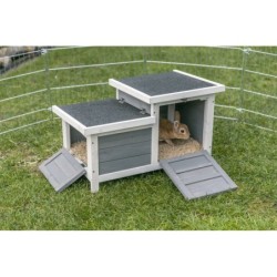 Klatka Natura z dwoma wyjściami, biała/szara