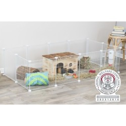 Wybieg domowy, dla kawii domowych/królików, biały, 140 x 35 x 70 cm