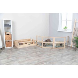 Wybieg domowy, dla kawii domowych, drewno/metal, 4 elementy 60 x 30 cm