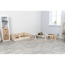 Wybieg domowy, dla kawii domowych, drewno/metal, 4 elementy 60 x 30 cm