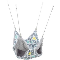 Sunny, hamak dwupiętrowy, dla chomików/koszatniczek, wielokolorowy/szary, 30 x 30 cm